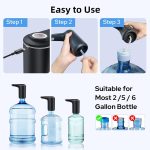 COSTAR Portable Wireless Water Pump - Automatic Dispenser with Removable Spout, USB Rechargeable Mini Pump for Bottles, Ideal for Drinking Water (k-3 pro) 20 Liter - Image 5