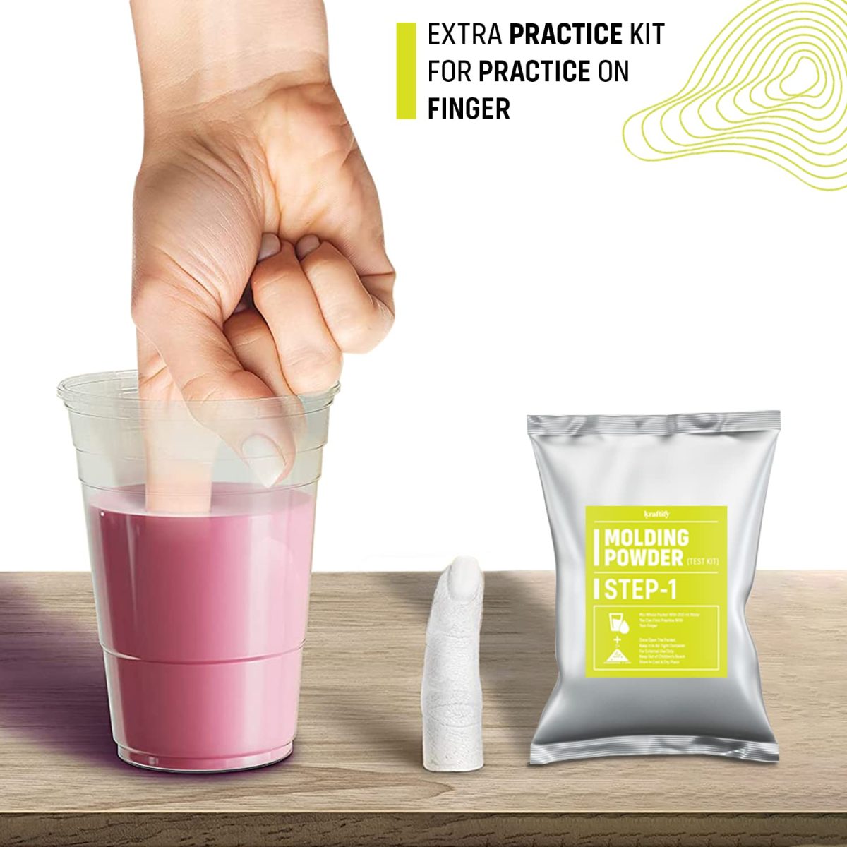 Kraftify Molding Powder for Hand & Foot Casting,Moulding Powder 450gm & Practice Kit 25gm, Hand Impression Material, Molding Clay - Image 3