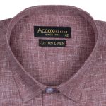 ACCOX Men's Half Sleeves Formal Regular Fit Cotton Linen Shirt(GC312) - Image 2