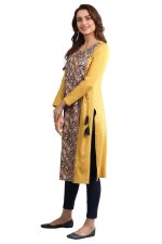 Aurelia Women's Synthetic Regular Fit Casual Kurta - Image 3