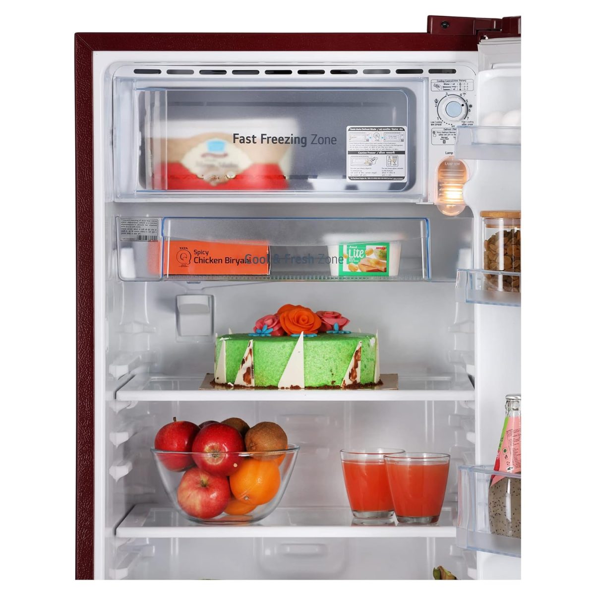 LG 185 L 4 Star Inverter Direct-Cool Single Door Refrigerator (GL-D199OSEY, Scarlet Euphoria, Base stand with drawer) - Image 12