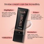 ellasio Strobe Cream - Blush Pink | Face Illuminator & Primer with Hyaluronic Acid, Squalene & Japanese Sakura | Dewy Glow, Hydration, Non-Comedogenic for All Skin Types - 30g - Image 3