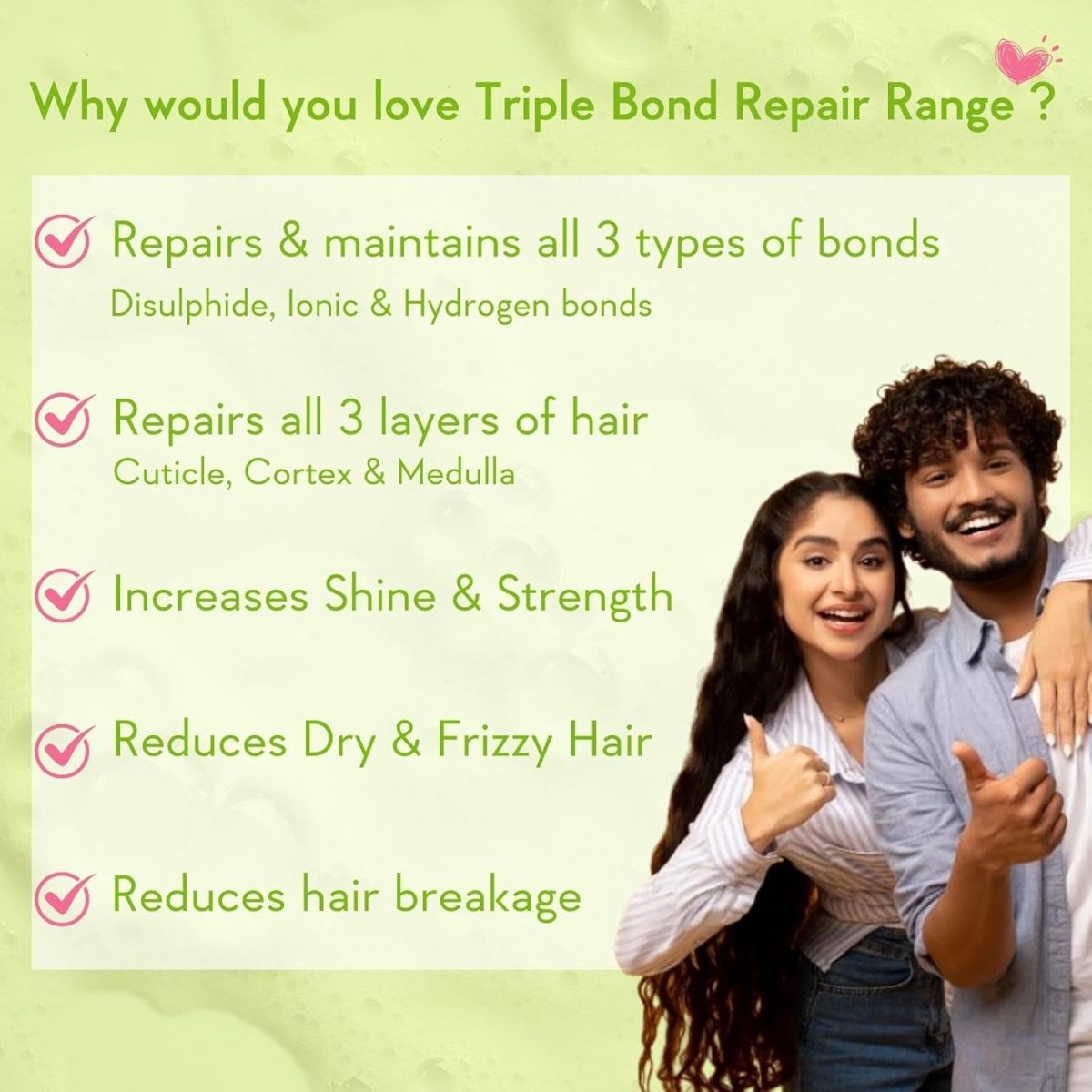 WishCare Triple Bond Repair Shampoo for Dry & Frizzy Hair - 5% AminoPeptide Complex & PCA - Repairs Damaged & Frizzy Hair 250ml - Image 4