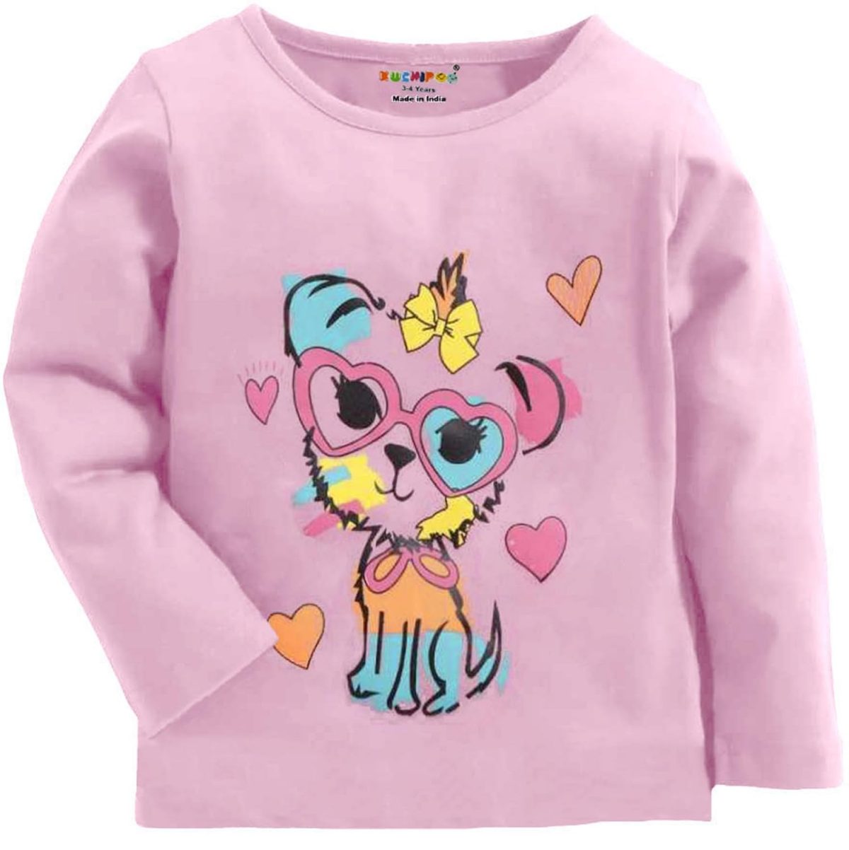 Kuchipoo Girls Full Sleeves Regular Fit Cotton T-Shirt - Image 3