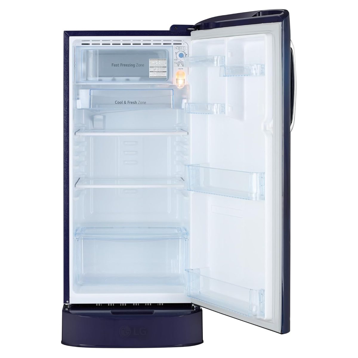 LG 185 L 5 Star Direct Cool Smart Inverter Compressor Single Door Refrigerator (GL-D201ABIU, Blue ILAN, Moist N Fresh, Auto Smart Connect with Base Stand Drawer) - Image 11