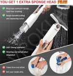 VROKLA Mini Mop for Kitchen, Floor, Glass, Car & More - 2 Sponges, Self Squeeze, Strong Absorbent, Wet & Dry Use, Multicolour, ABS & Sponge Material - Image 2