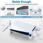 Tokluck Ps5 Horizontal Stand With 3-Level Cooling Fans For Ps 5 Console, Ps5 Accessories Cooling Stand With Ps5 Controller Charger, Ps5 Cooling Station With Headset Holder & Screw, Usb-C Cable - Image 5