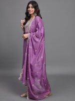 Alvami Women Embroidered Straight Kurta and Pant Set with Dupatta - Image 4