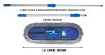 Livronic Plastic Wet And Dry Cotton Pad Floor Mop 67X14X5 (18-Inch Head) With 4 Feet Telescopic Handle Floor Cleaning Mop|Home|Office|Hotels|Hospitals (Set Of 1) (18 Inch Full Set With 1 Extra Pad.) - Image 5