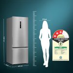 Haier 325 L, 3 Star, Convertible 14-in-1 Triple Inverter & Fan Motor Technology, with Display Frost Free Double Door Bottom Mount Refrigerator (HEB-333DS-P, Dazzle Steel) - Image 7
