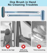 Multifunctional Screen Brush 4 in 1 Mesh Cleaning Brush with Extended Handle Window Cleaning Brush Mosquito Net Cleaner Double Sided Window Cleaner Window Mesh Cleaner - Image 4