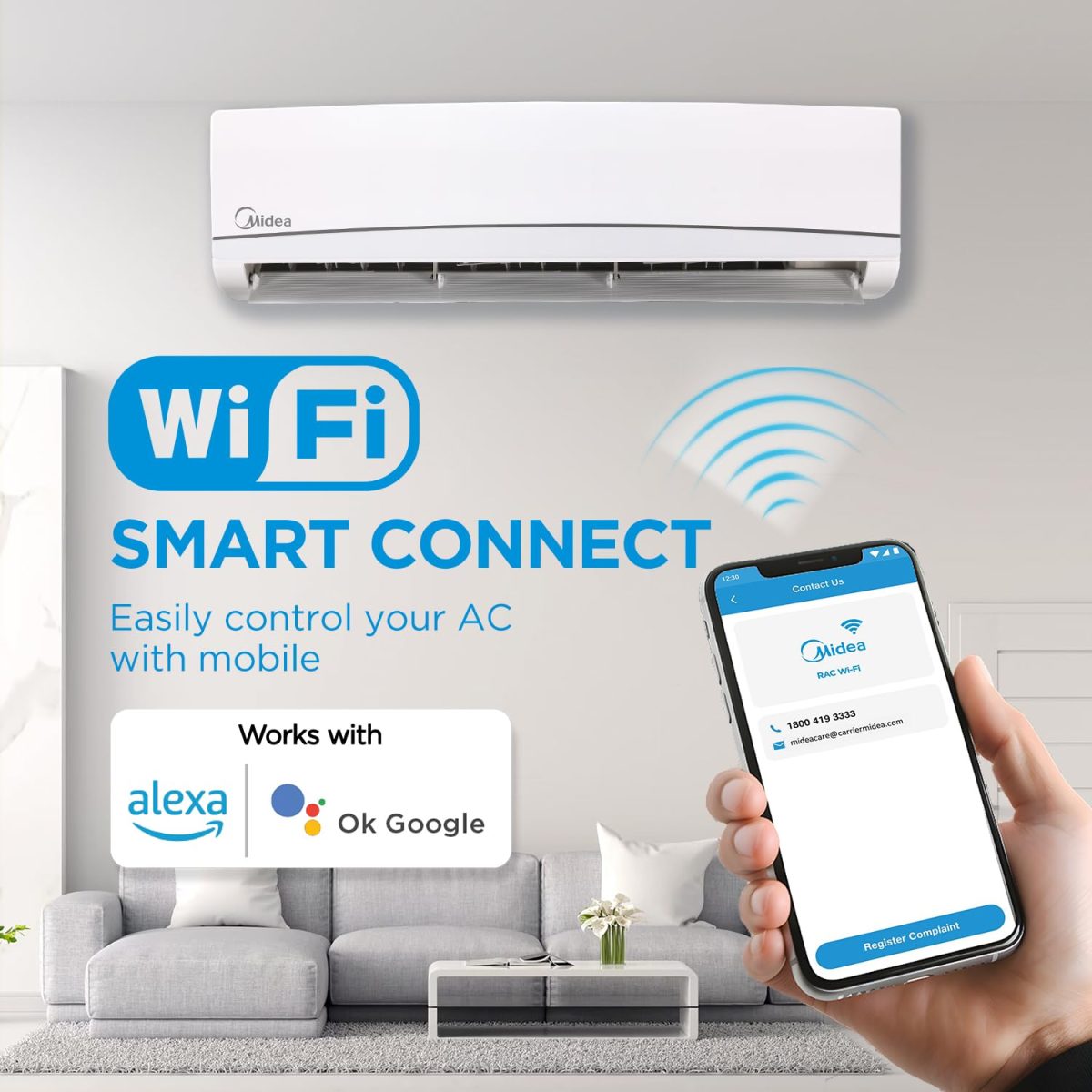 Midea 1.5 Ton 3 Star Inverter Split AC, AI Smart Wi-Fi AC with 5 Years Comprehensive Warranty (Copper, Convertible 4-in-1 Cooling at 52℃, HD PM2.5 Filter, SANTIS NEO DLX (Wi-Fi), MAI18SD3R35W0,White) - Image 11