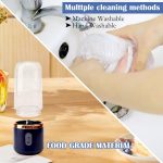 Qlect Portable Blender Electric Juicers Fruit Mixers USB Rechargeable Smoothie Mini Personal Juicer 6 Blades 3Gears With 1500 Mah Rechargeable Battery-Smoothie Blender(Blue) - Image 5