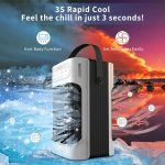 Portable Air Conditioners Cooling Fan, 3 in 1 Evaporative Air Cooler, Portable AC Unit with 3 Speeds, 3 Cool Mists, 4 Timers, 7 Color Lights, Personal Desktop Mini Cooling Fan for Room Camping Car - Image 3