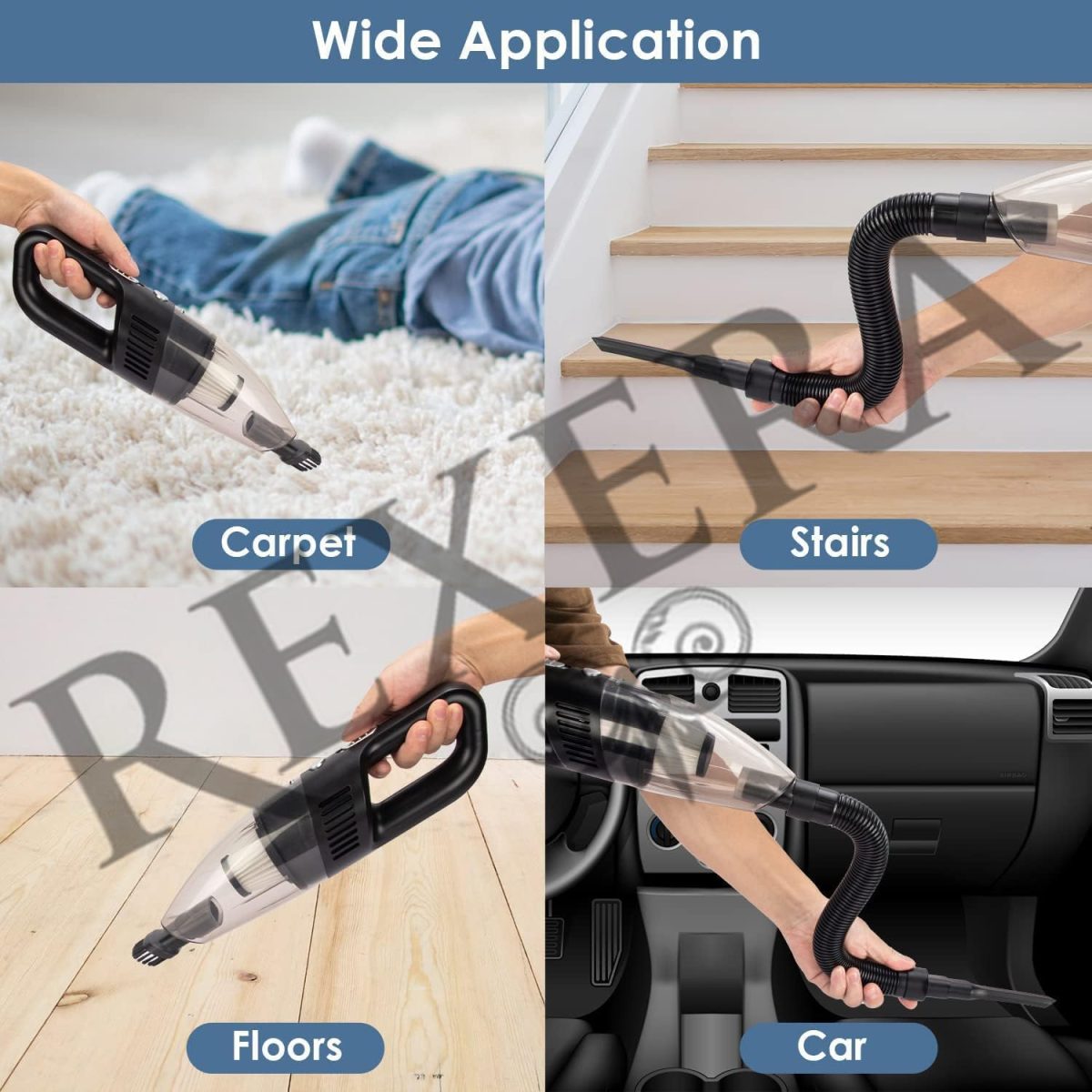 REXERA 𝐖𝐢𝐫𝐞𝐥𝐞𝐬𝐬 Handheld Portable Car 𝐕𝐚𝐜𝐮𝐮𝐦 𝐂𝐥𝐞𝐚𝐧𝐞𝐫 2IN1 | Rechargeable 2X High Power Lightweight Cordless Mini Vacuum Traveling 𝐂𝐚𝐫 & 𝐇𝐨𝐦𝐞 Dual Use Vacuum Cleaner【JN-13】 - Image 6
