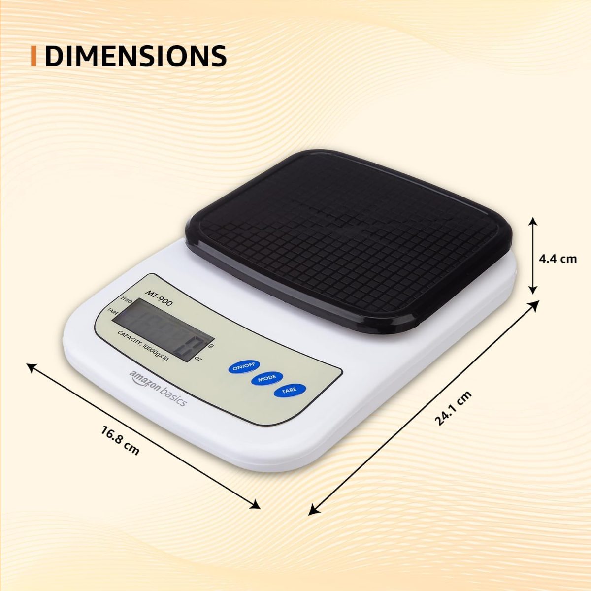 Amazon Basics Portable Digital Weighing Scale for Kitchen | Electronic Weighing Scale With Back light LCD Display and high precision sensors | Range of 1g-10 kg (Black) - Image 4