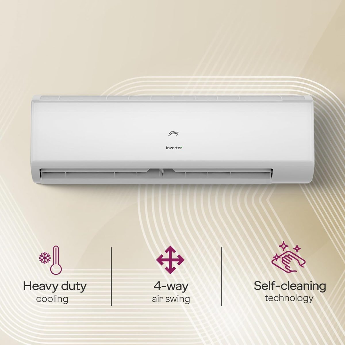 Godrej 2 Ton 3 Star, 5 Years Comprehensive Warranty, 5-In-1 Convertible Cooling, Inverter Split AC (Copper, 2025 Model, Heavy duty cooling at 52 °C, AC 2.0T EI 24I3T WZS, White) - Image 5