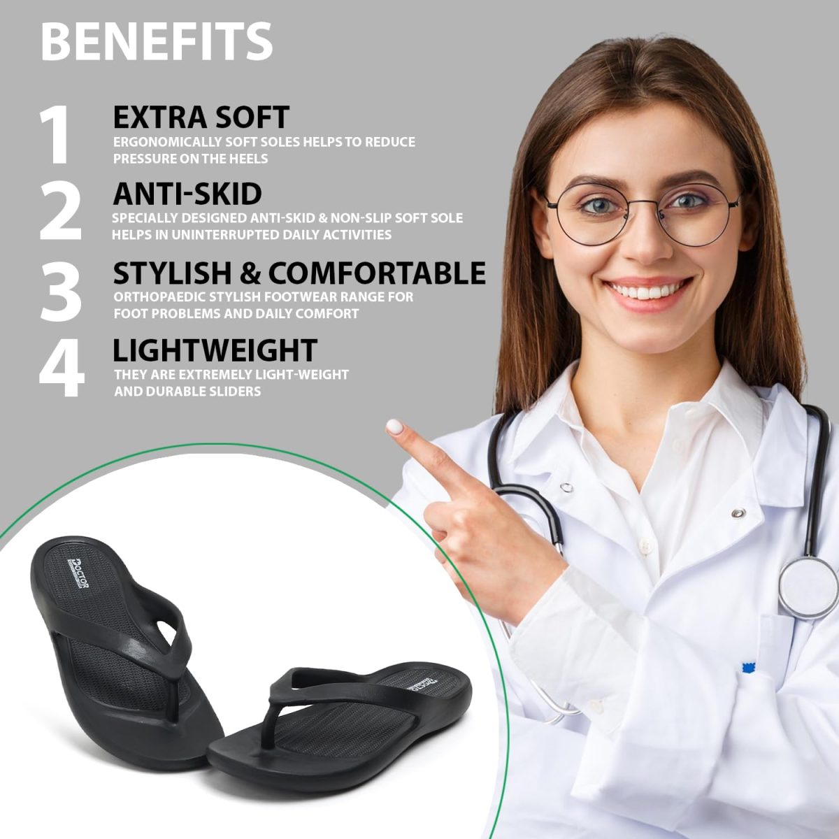 DOCTOR HEALTH SUPER Classic Stylish Ultra Soft Slippers with Cushion | Comfortable, Premium and Bright Colorful Flip Flops | Lab Tested Cushion and Bounce | Cushioned Footwear | Trendy Women Slippers - Image 6