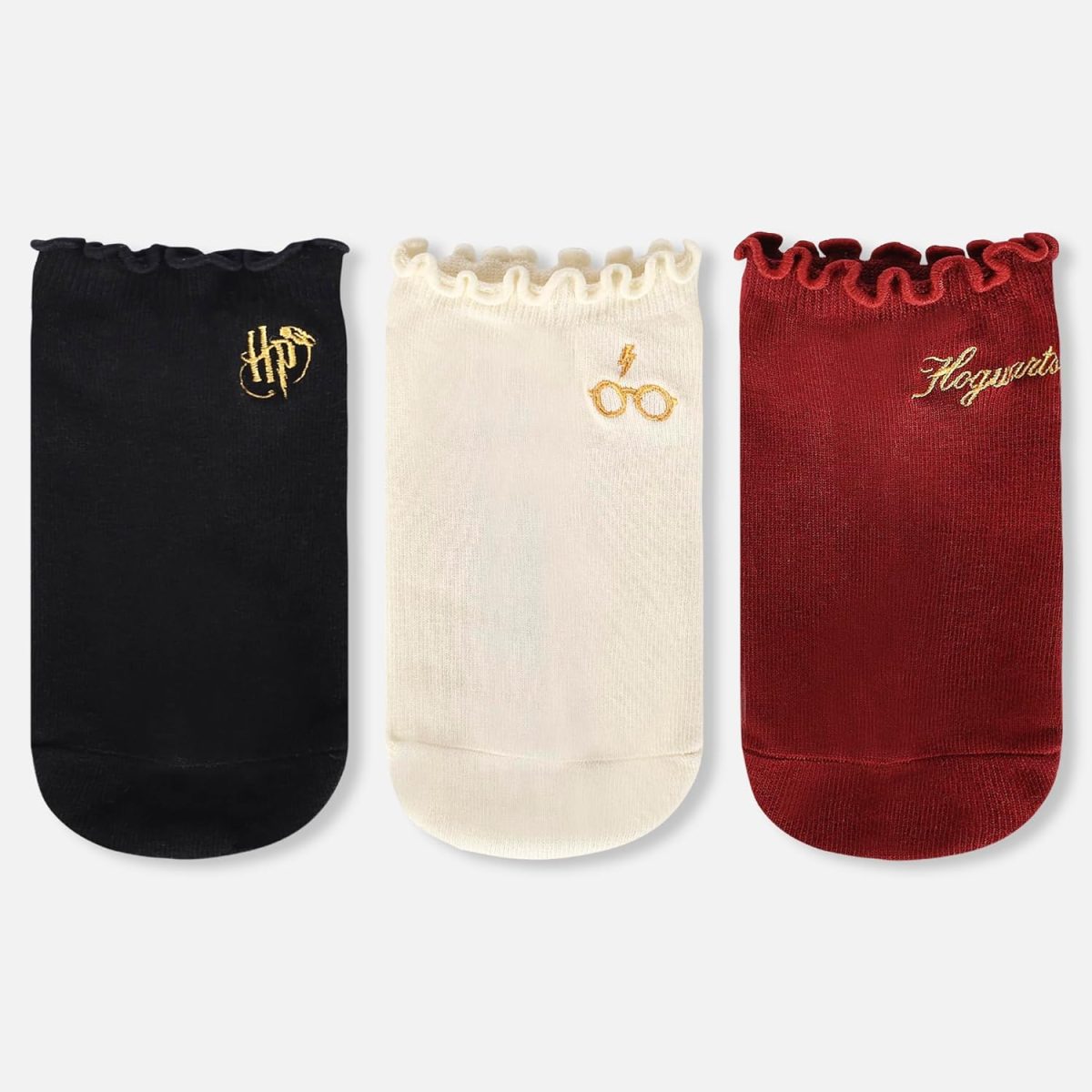 Socksxpress Harry Potter Women's Frilled Ankle Socks - Stylish | Comfortable | Pack of 3 - Image 2