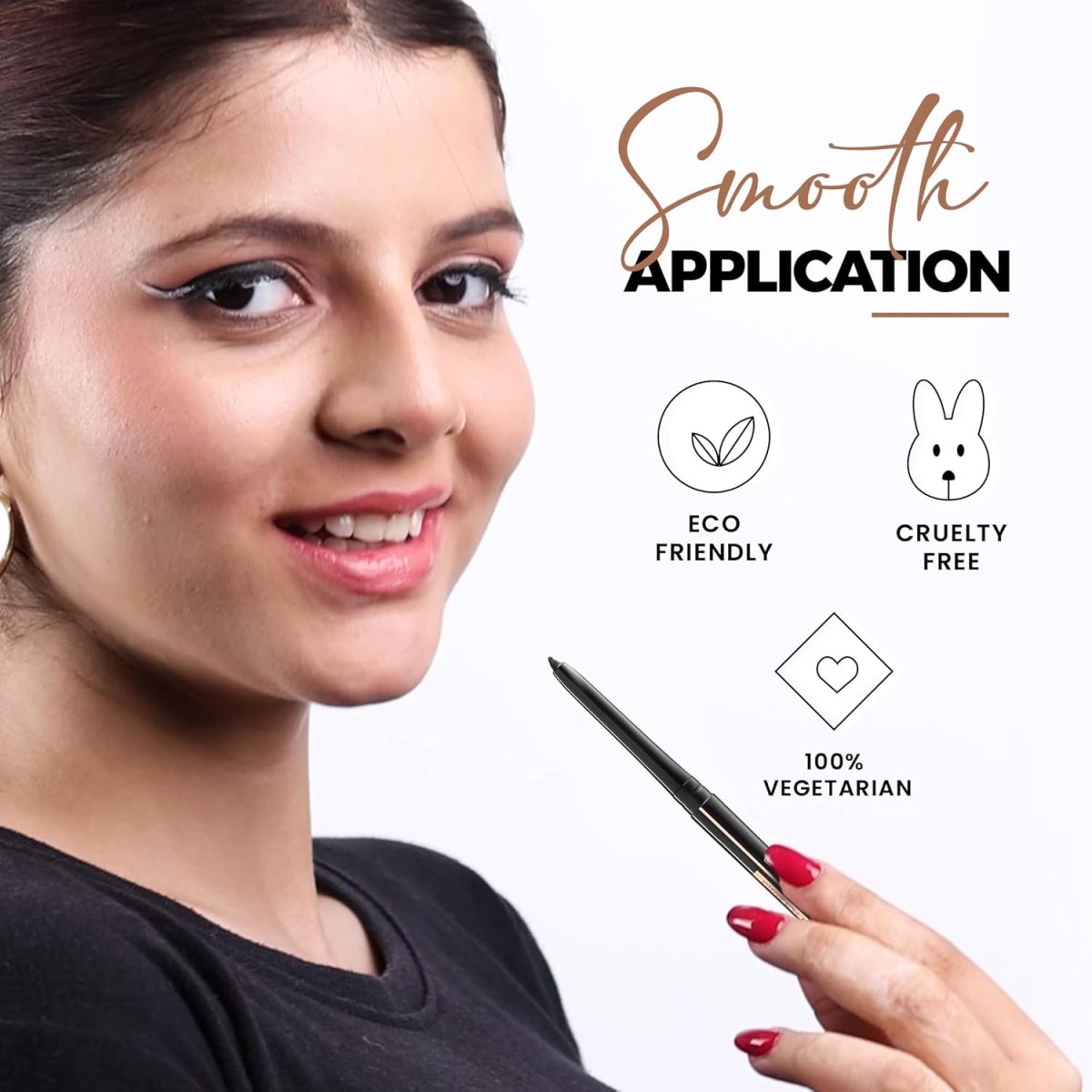 INSHINE ORIGINALS EYEMAZING Intense Kohl Kajal | Smudge-Proof & Long-Lasting | Jet Black Pigmentation | Smooth Application for All Eye Looks | Perfect for Sensitive Eyes (Black) - Image 5