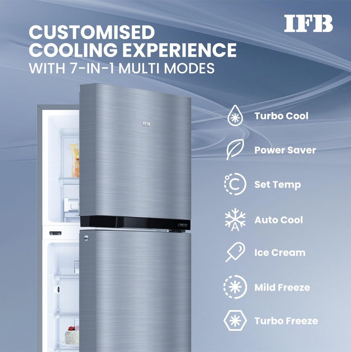 IFB 243L 2 Star Frost Free inverter with Double Door Refrigerator (IFBFF-2902NBSE, Brush Grey) 7 in 1 Multi Mode with 360 Degree Cooling - Image 5