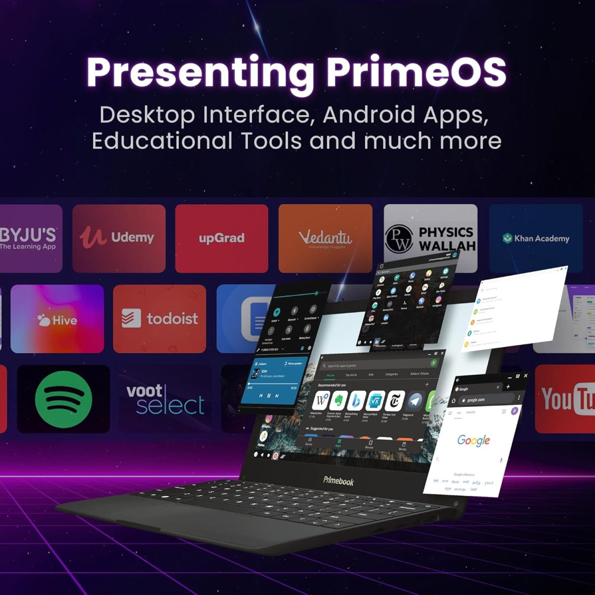 Primebook S 4G, 2025(New, WiFi+4G) Android Based MediaTek MT8788 - (PrimeOS) 4G SIM Slot, Thin and Light Laptop (11.6 Inch, 1.065 Kg, Type C, USB, HDMI, MicroSD) (4GB/128GB eMMC Storage, Black) - Image 6