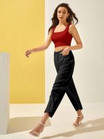 BERRY BIRD® Women's Knitted Sleeveless Solid Square Neck Tank Tops - Image 6