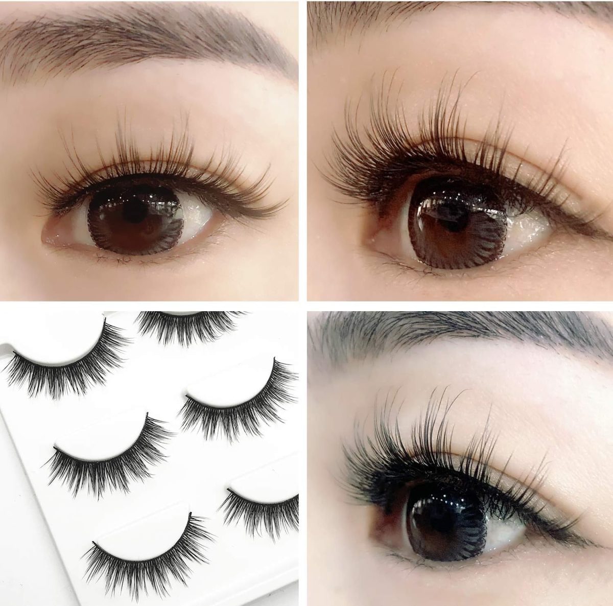 HUDA GIRL Eye Lashes for Women - Black Handmade Natural Thick Long Polyester, 3 Pairs False Eyelashes with Eyelash Glue - Empathetic Reusable Extensions for Womens, Girls - Eyelash with glue Set - Image 5