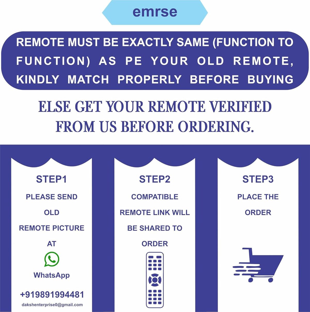 Emrse Air Conditioner Remote Compatible for Carrier (Ac-50) R14/Ce Split AC/Window AC (Exactly Same Remote Will Only Work) White - Image 3
