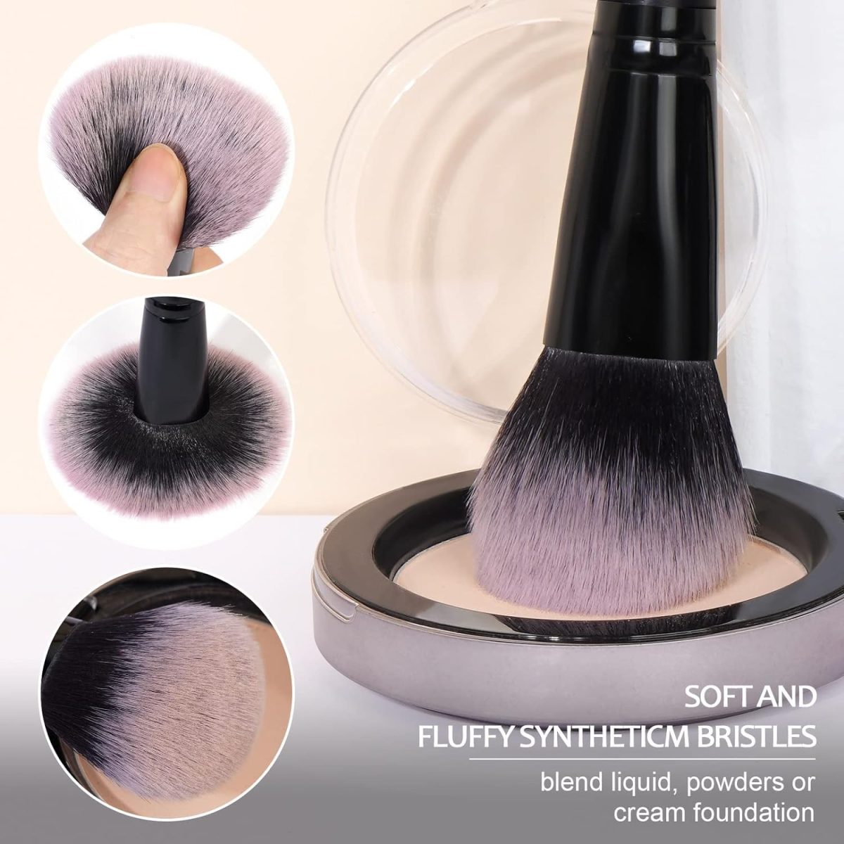 MAANGE 18 Pcs Premium Synthetic Make up Brushes Set Soft Foundation Powder Eyeliner Eye Shadow Makeup Brush Set Professional (Black) - Image 5