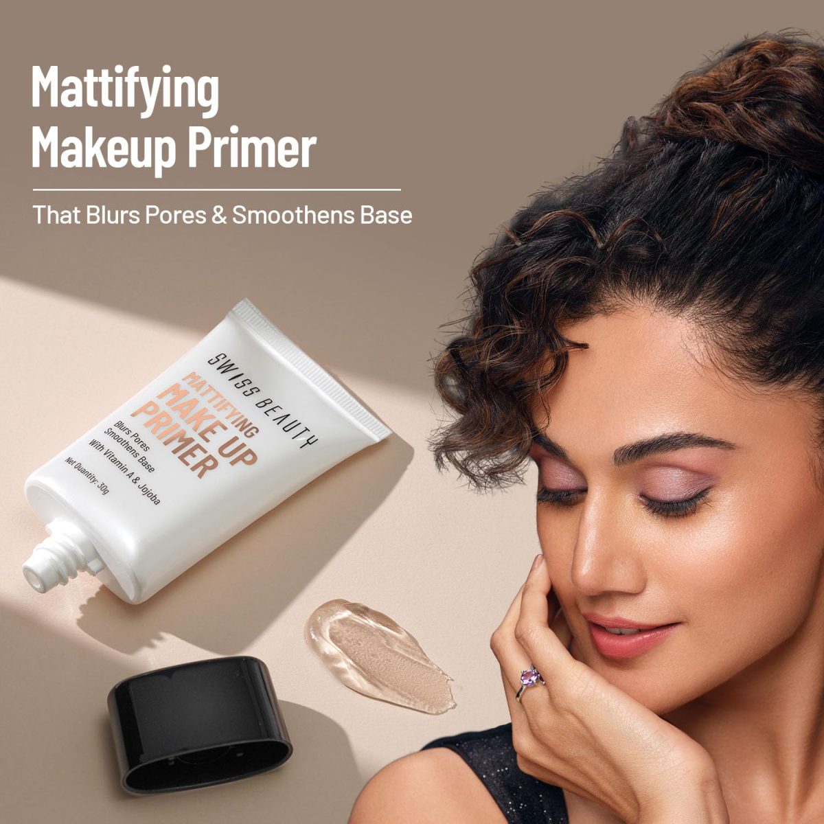 Swiss Beauty Mattifying Makeup Primer | Oil-Free Shine | Minimises Pores | Long-Lasting Base | All skin Types, 30gm - Image 2