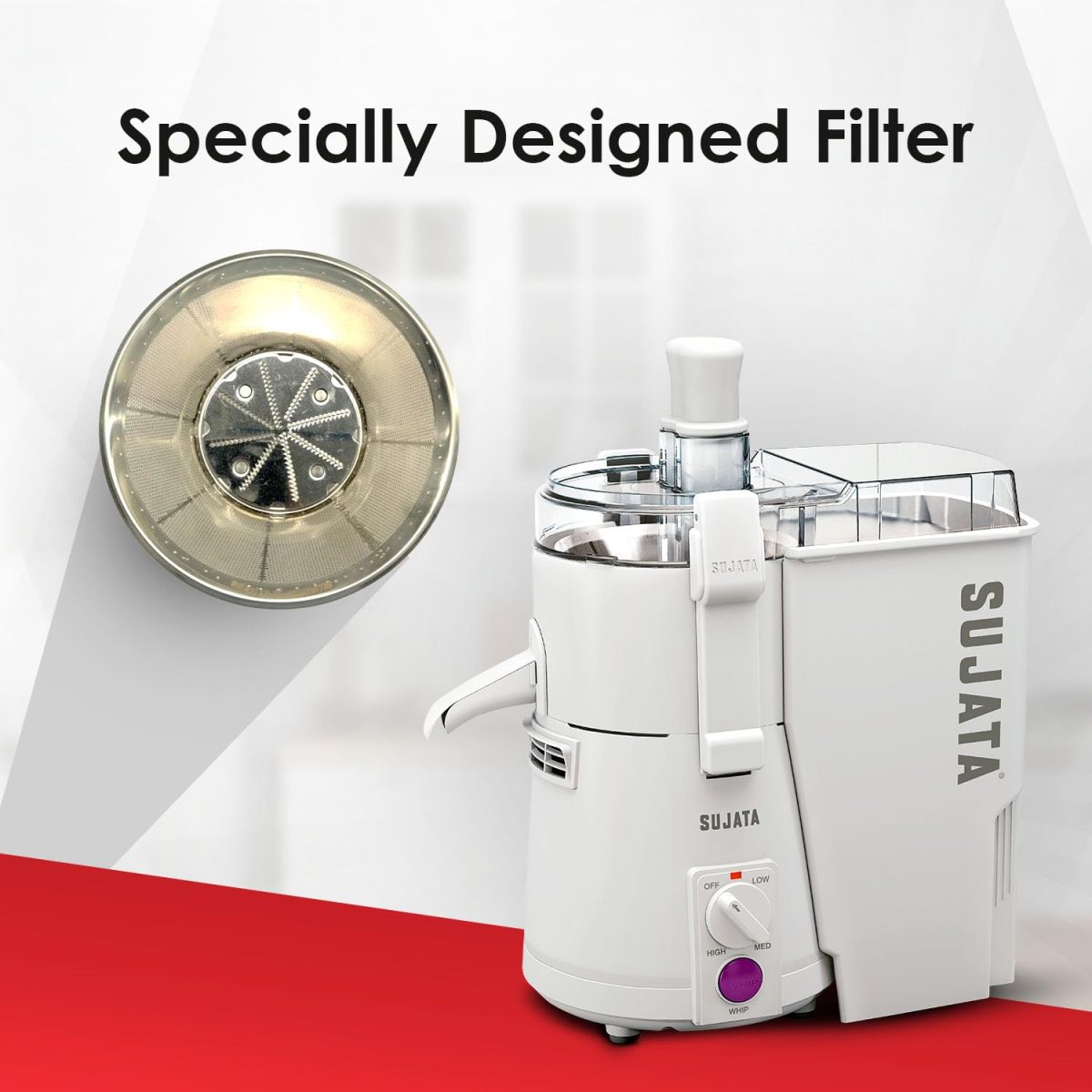Sujata Powermatic Plus 900 Watts Juicer Mixer Grinder | 22000 Rotations Per Min | 90 Minutes Continuous Running | 2 Versatile Jars 1750 ml and 1000 ml - Image 4