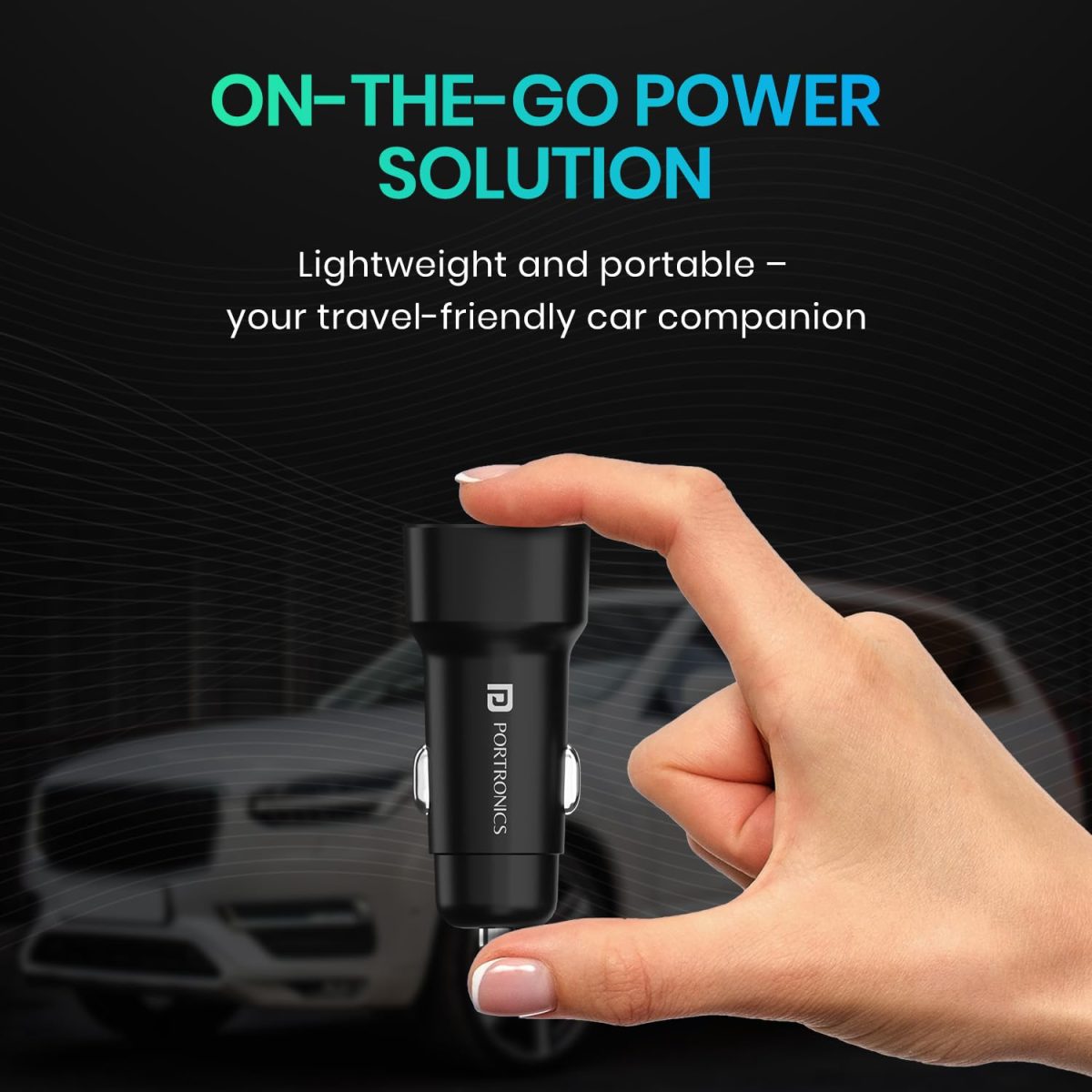 Portronics 80W Dual Output Fast Car Charger with Type-C PD & USB, LED Indicator, Charging Adapter Compatible with Cars for iPhone & Android Smartphone, Smartwatch, Earbud, Power Bank (Black) - Image 6