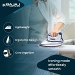 Bajaj Stainless Steel Majesty DX-11 1000 Watts Dry Iron | Advance Soleplate And Anti-Bacterial German Coating Technology | Automatic Shut Off | Thermal Safety Fuse | 2-Yrs Warranty 【White & Blue】 - Image 5