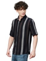 Exclusive Stripes Half Sleeve Crochet Stripes Shirt for Men | AB_TB_470 - Image 3