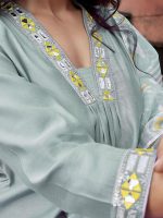 SHIENZY Women's Embroidered Work Chanderi Kurta & Pant With Dupatta || Straight Kurta Outfits || Ethnic Set (1656 Kurta Set) - Image 3