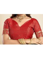 SWARON Women's Silk Blend Paithani Jacquard Work Saree with Unstitched Blouse Piece - Image 7