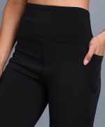 Rock Paper Scissors Premium Flare Gym Pants High Waist Stretchable Flared Leggings with Pockets Gym wear/Active Wear Tights Yoga Pants Zumba/Dance Womens Workout Tights Gym Tight Black - Image 6