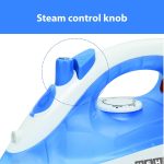 Usha 3713 1300Watt Steam Iron with Self Cleaning Function | Teflon Coated Soleplate | Powerful Steam Output upto18gm/min | 180ml Water Tank Capacity | 2 Years Warranty | (Blue & White) - Image 9