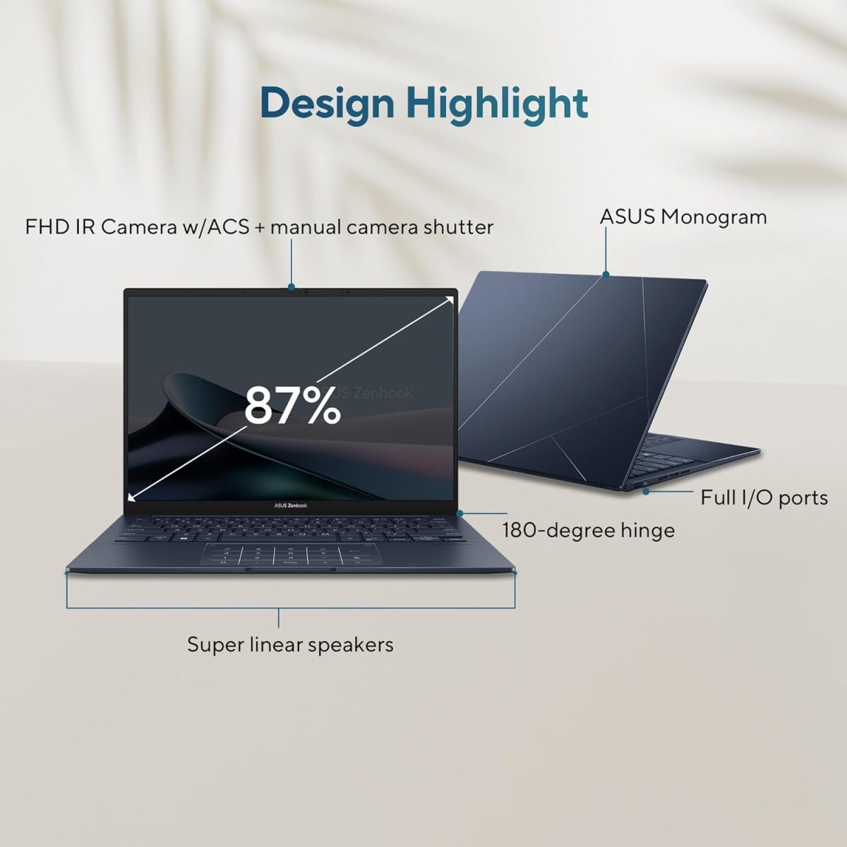 ASUS Zenbook 14,Intel Core Ultra 7 (Series 2),Thin & Light(Intel Arc iGPU/32GB/1TB/3K OLED Touch screen/14/120Hz/Windows 11/M365 Basic (1Year)*/Office Home 2024/Ponder Blue/1.28 kg) UX3405CA-PZ163WS - Image 15