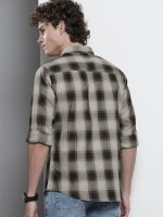 The Indian Garage Co Men's Cotton Slim Fit Checkered Full Sleeves Spread Collar Casual Shirt - Image 5