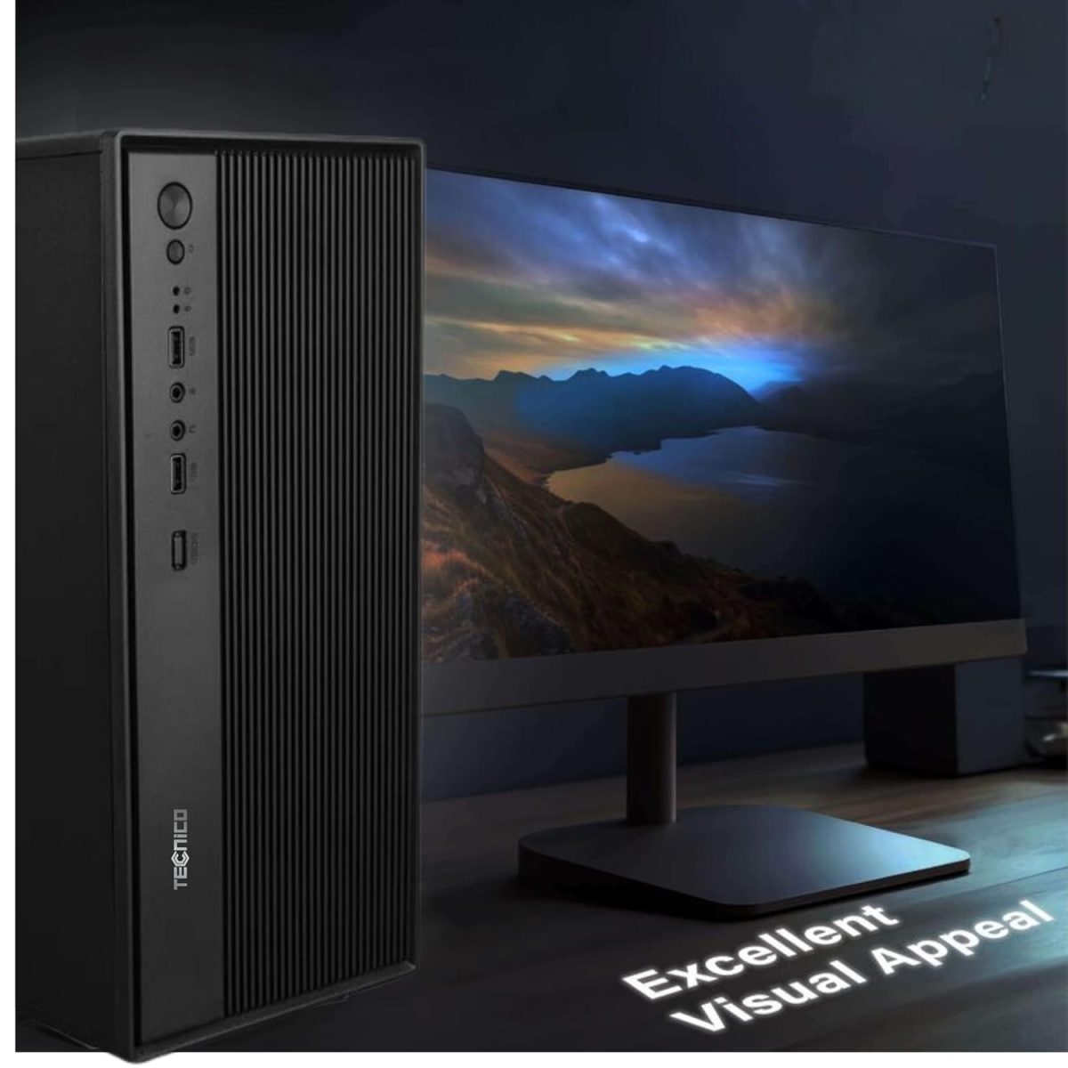 TECNICO Desktop Computer Set, Core i3-4130, 8GB RAM, 128GB SSD, 20-inch Monitor with Keyboard, Mouse and Speakers - Image 5