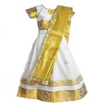 AMIRTHA FASHION Girls Traditional Lehenga Choli KERALA MUNNOR PATTU WITH WAIST BELT (AMFRHSK) - Image 5
