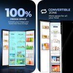Haier 602 L, 3 Star, WiFi Enabled, 100% Convertible Fridge Space, Expert Inverter 2-Door Frost Free Side by Side Refrigerator, (HRS-682KGU1, Black Glass) - Image 2