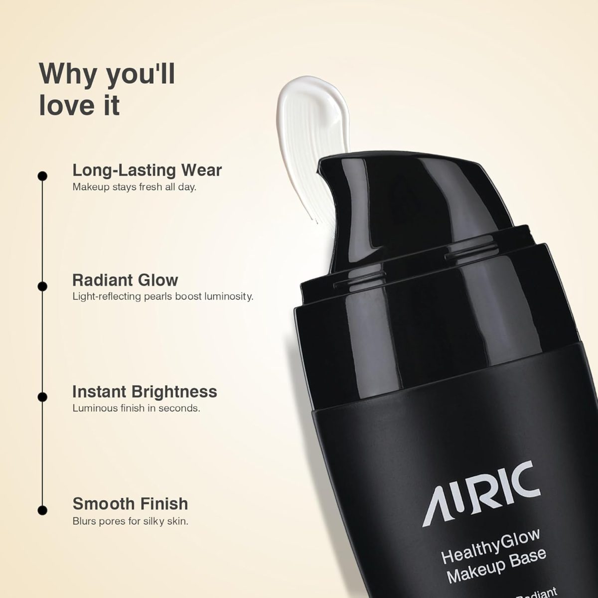 Auric Healthyglow Transparent Makeup Base (28g) I Long Lasting, Flawless and Instant Glow Formula Primer for All Skin Tones I Paraben Free - Image 3