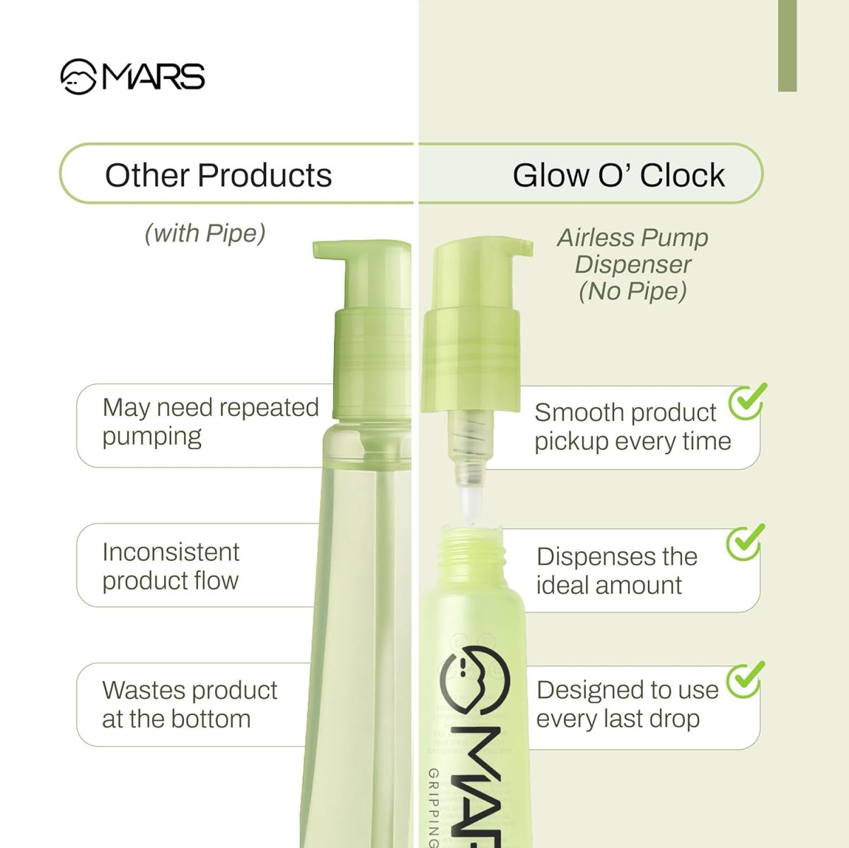 MARS Glow O' Clock Gel Primer for Face Makeup (30ml) | Enriched with Hyaluronic Acid & Green Tea Extracts | Dewy Primer | Long Lasting | Power Grip | Ideal for Dry Skin | Airless Pump Dispenser - Image 6