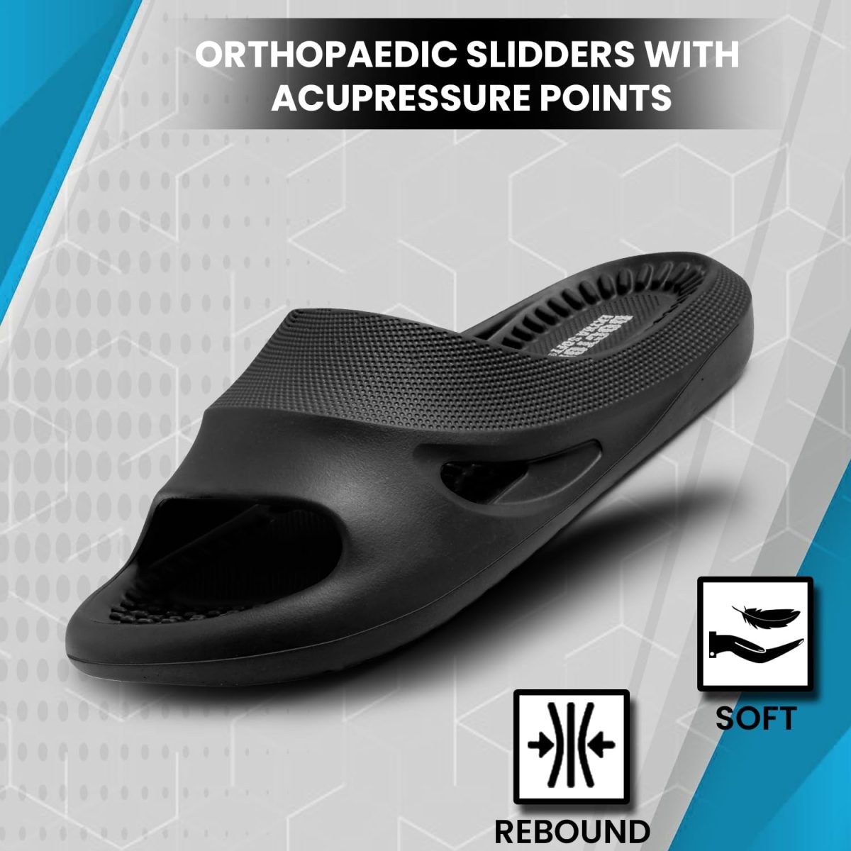DOCTOR EXTRA SOFT Men's Orthopedic Acupressure Sliders/Slippers with Cushion FootBed for Adult| Comfortable & Light Weight | Stylish & Anti-Skid| Waterproof & Everyday Flip Flops for Gents & Boys D-534 - Image 3