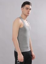 Dollar Bigboss Men's Derby Black & Grey Melange RN Vest (Pack of 2) - Image 4