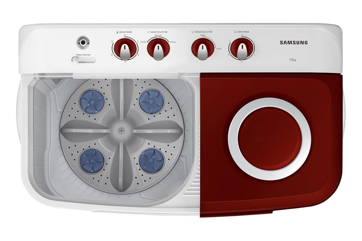 Samsung 7 kg, 5 Star, Semi-Automatic Top Load Washing Machine (WT70C3000RR/TL, Air Turbo Drying, Light Gray) - Image 5