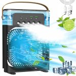 Enfogo (FIRST TIME IN EVER WITH LIFETIME REPLACEMENT WARRANTY) Elevate comfort with the Portable Air Conditioner Fan. This air fan features a 500 ml water tank with 7 colors LED light_Multicolor - Image 9